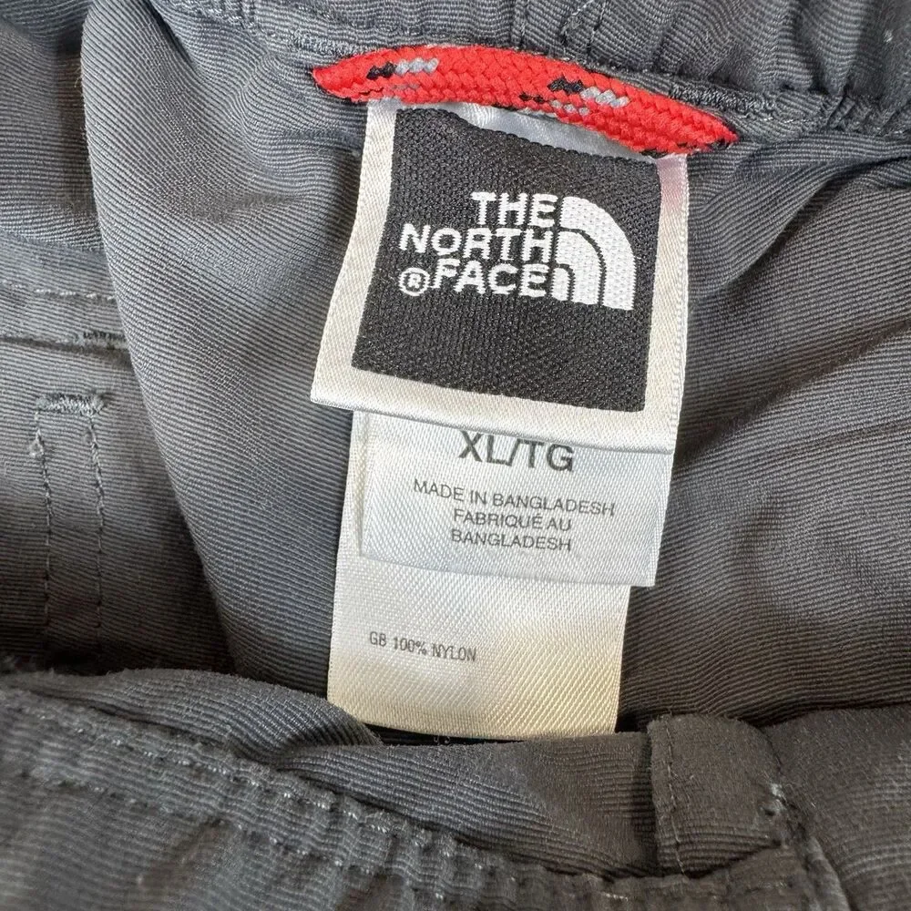 The North Face Mens XL Long Grey Convertible Zip Off Hiking Cargo Pants Nylon